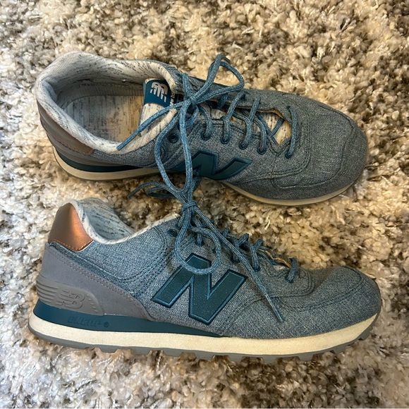 NEW BALANCE 574 WOMENS BLUE - Picture 3 of 5